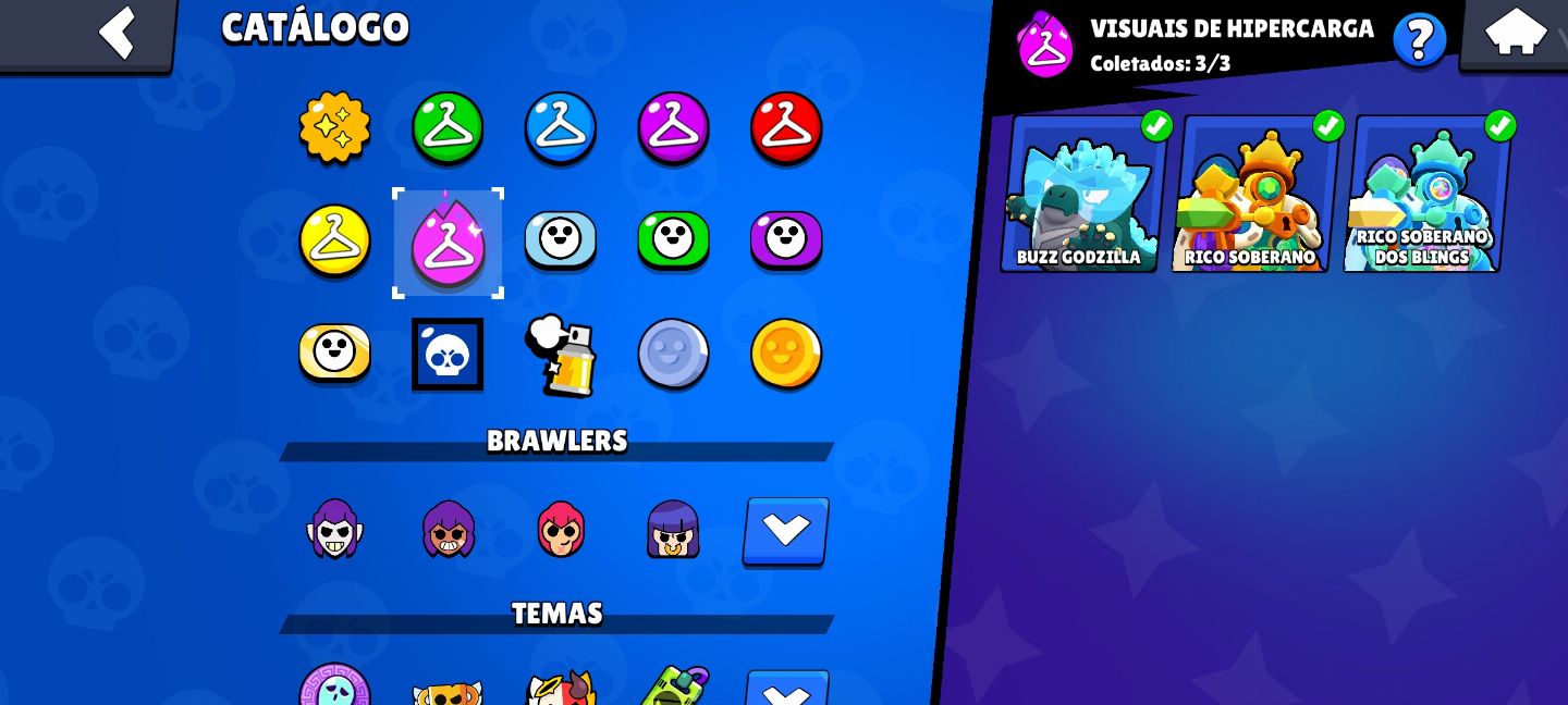 CONTA BRAWL STARS DESDE DE 2019, 34K DE TROFÉUS, 57 HIPERCARGAS, 77 BRAWLERS ETC