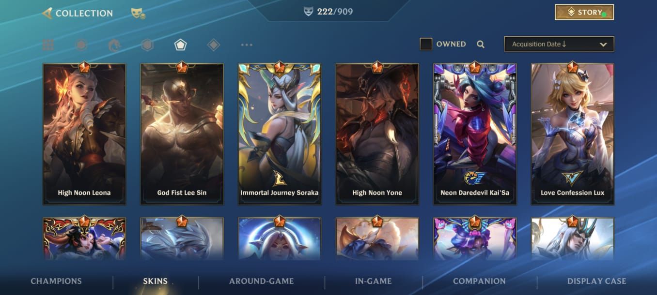 CONTA WILD RIFT | 222 SKINS | EX-DESAFIANTE