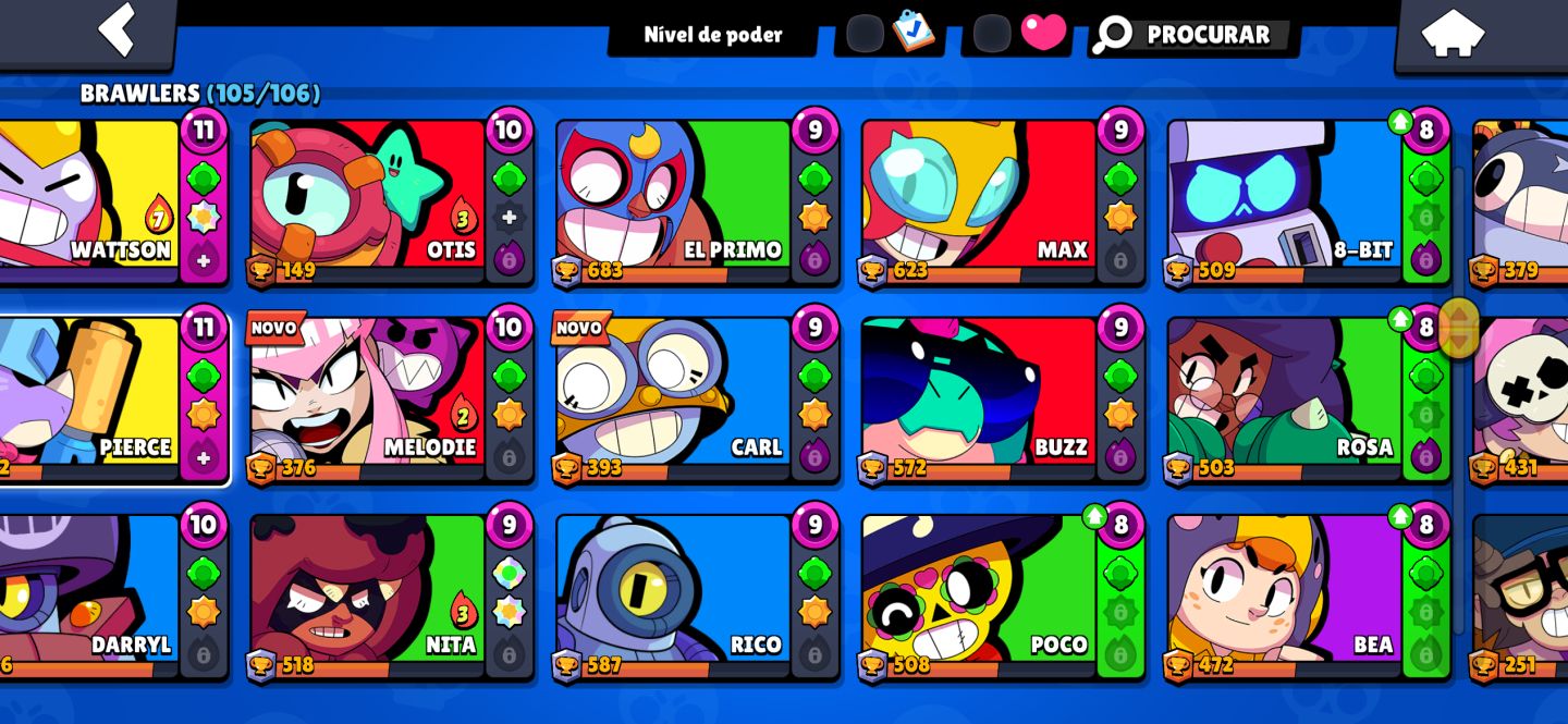CONTA BRAWL STARS BARATA 47K DE TROFÉUS 105/106