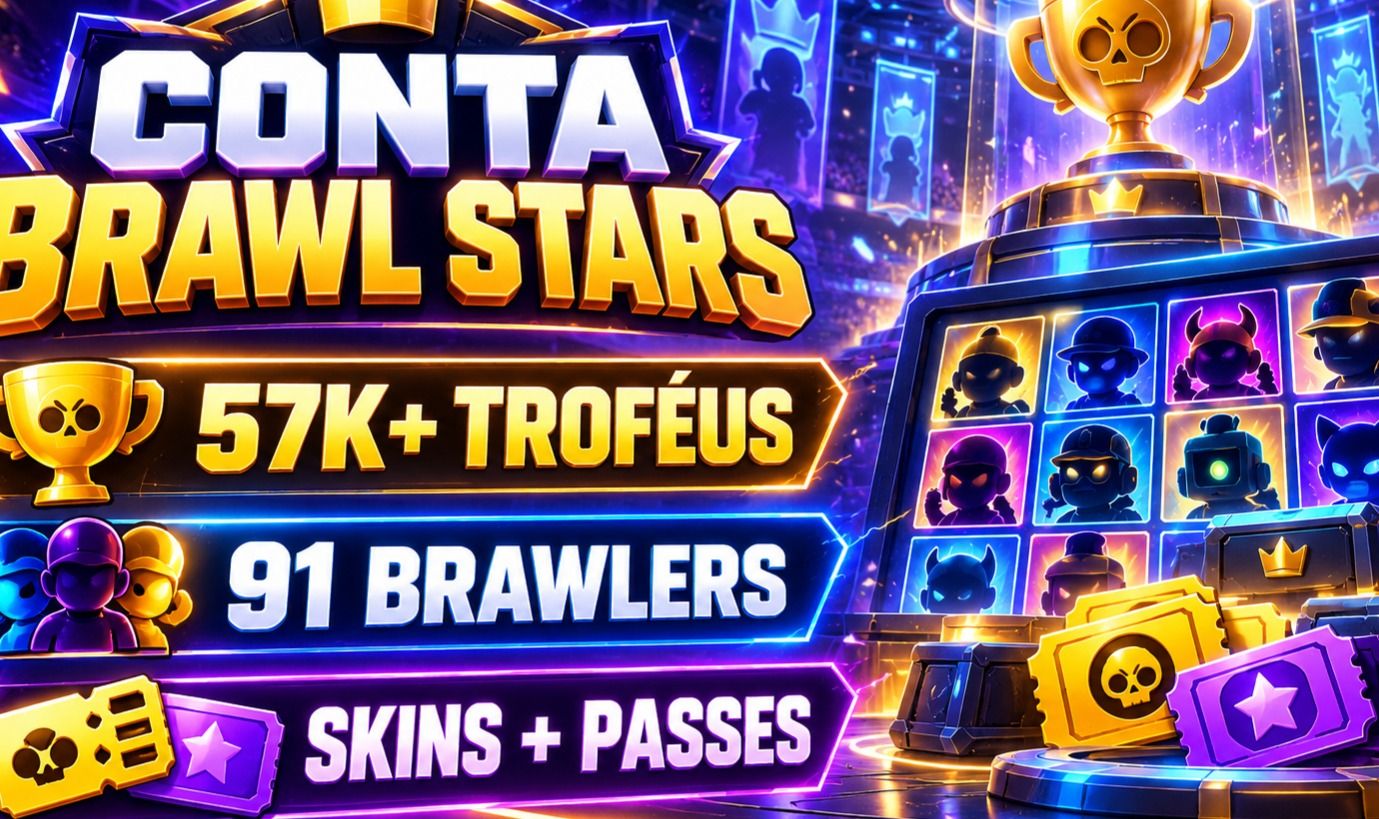 Conta Brawl Stars 57K+ Troféus | 91 Brawlers | Skins e Passes