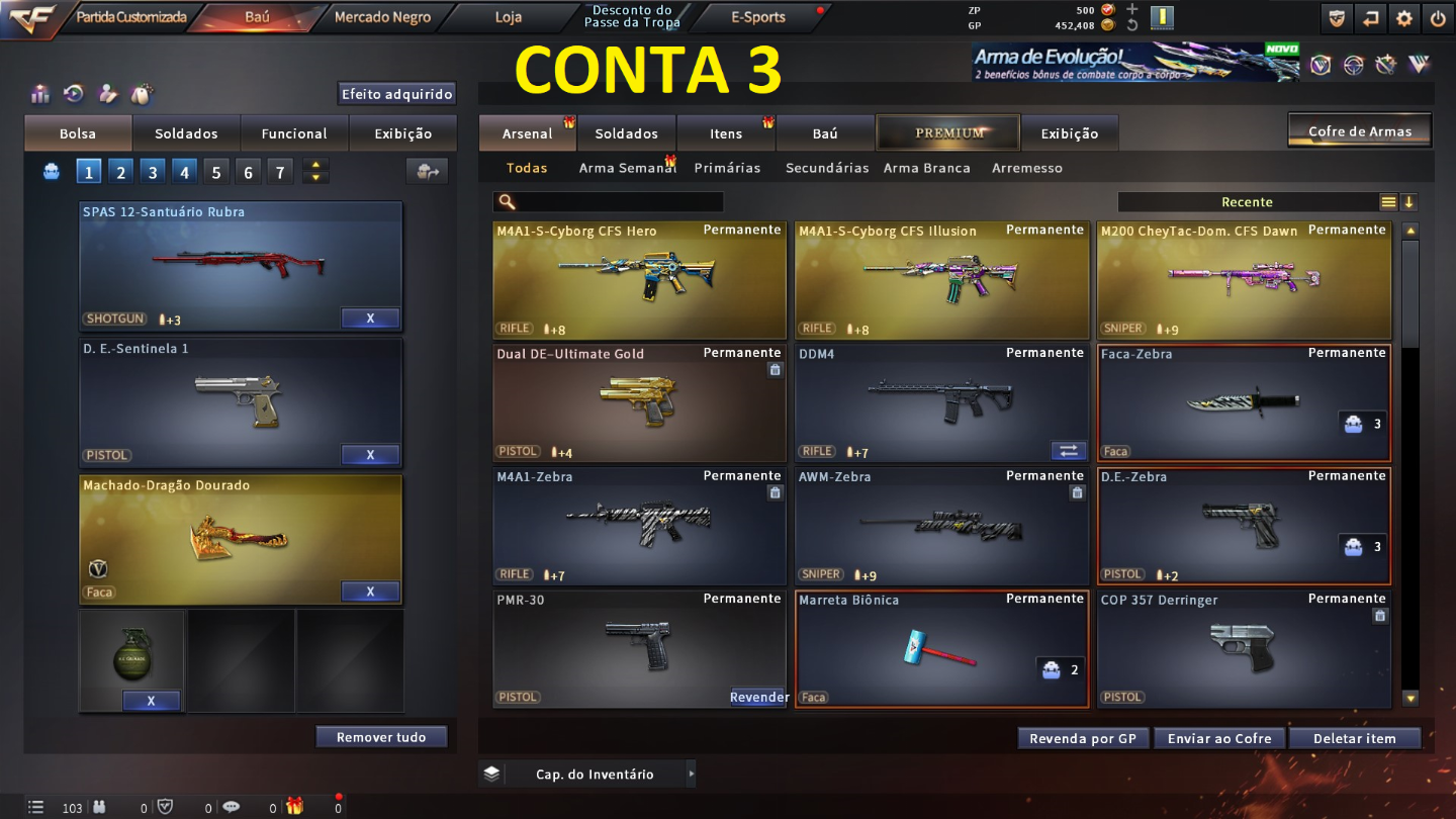 CONTAS CROSSFIRE COM CHEYTAC OU AWM, E CYBORG Variantes de VIPS Email ON