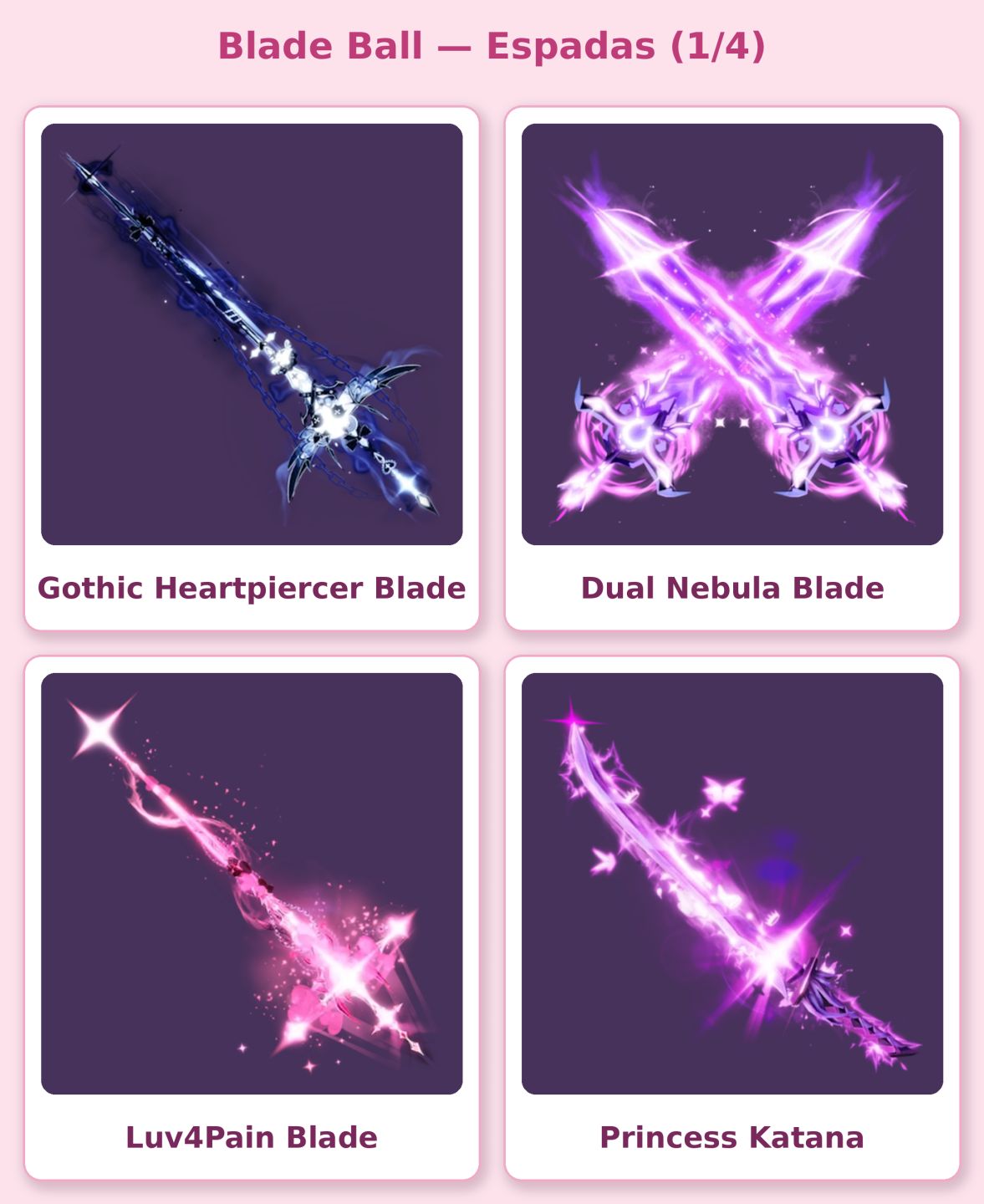 [PROMOÇÃO] BLADE BALL | ESPADAS FOFAS | TOKENS | ESPADAS | EMOTES | ROSA |ROBLOX