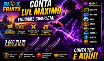 CONTA ENDGAME RARA | LVL MAX | 8 STORAGE | TODAS GAMEPASSES exceto notificador