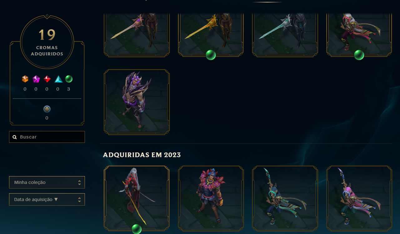 Venda de conta league of legends 22 skins