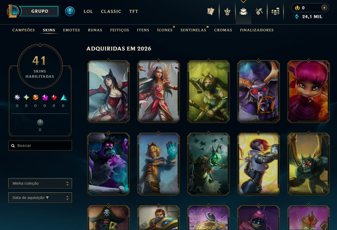 CONTA LOL NÍVEL 33 UPADA A MÃO | PLATINA IV | 41 SKINS | MMR Diamante (30+ PDL)