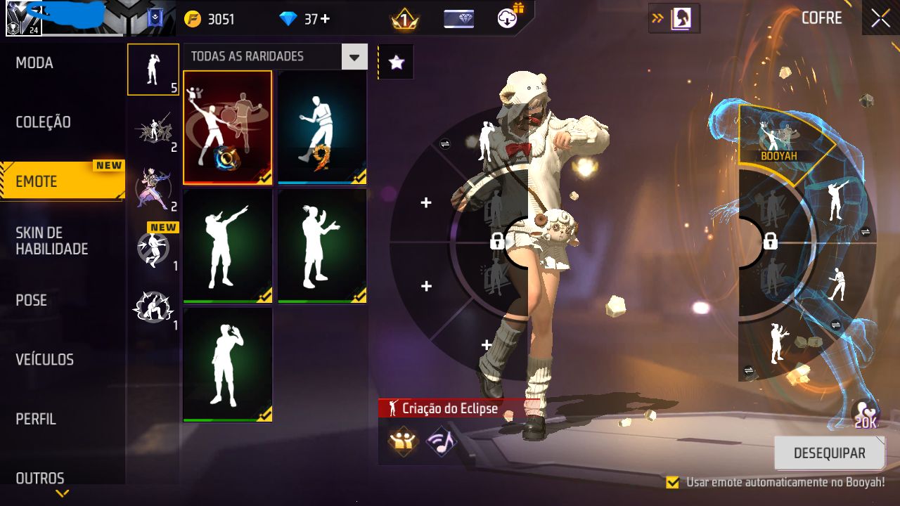 CONTA FREE FIRE PLATINA MODO RANK COM SKINS