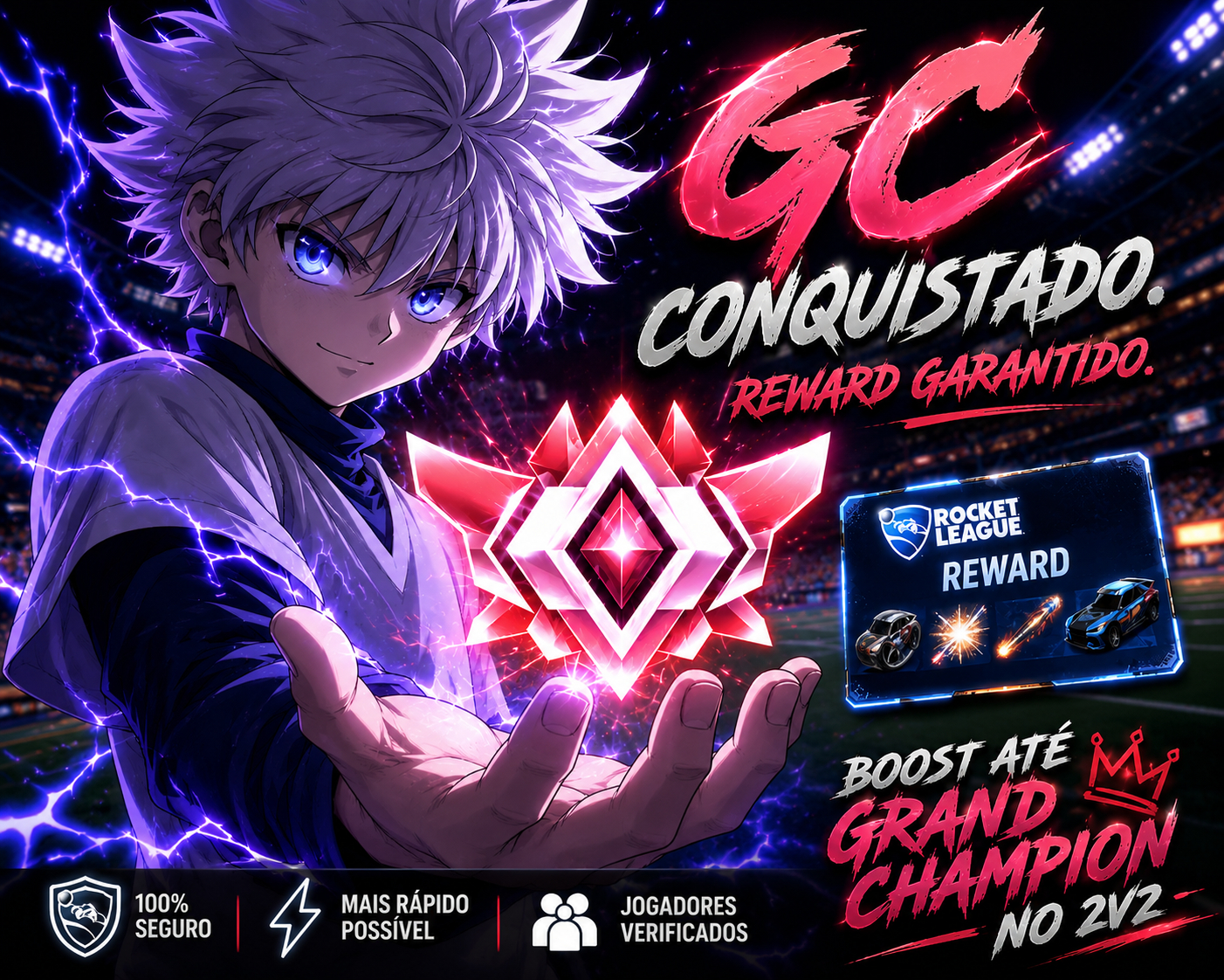 BOOST ROCKET LEAGUE ATÉ GRAND CHAMPION + REWARD