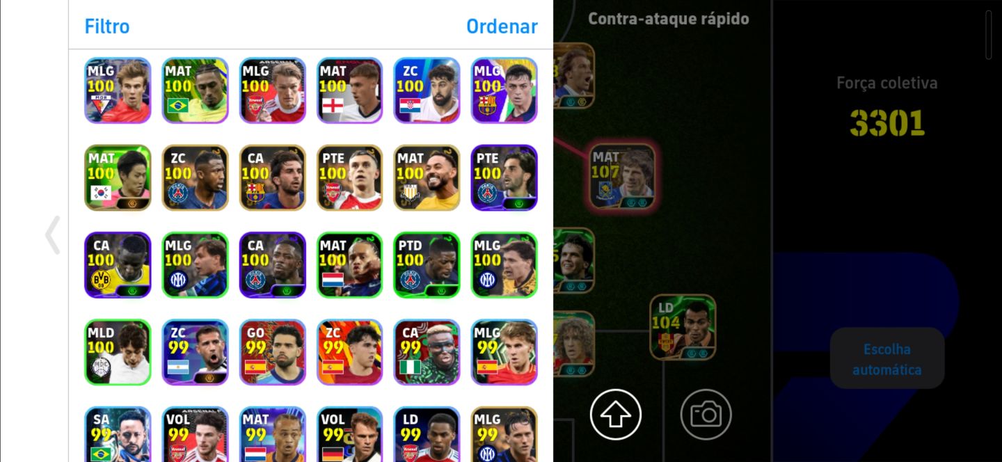 CONTA EFOOTBALL MOBILE FORÇA COLETIVA 3301
