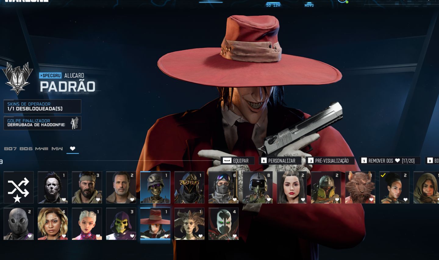 Conta warzone com Alucard, Izzy, Bailarina, Michael Myers