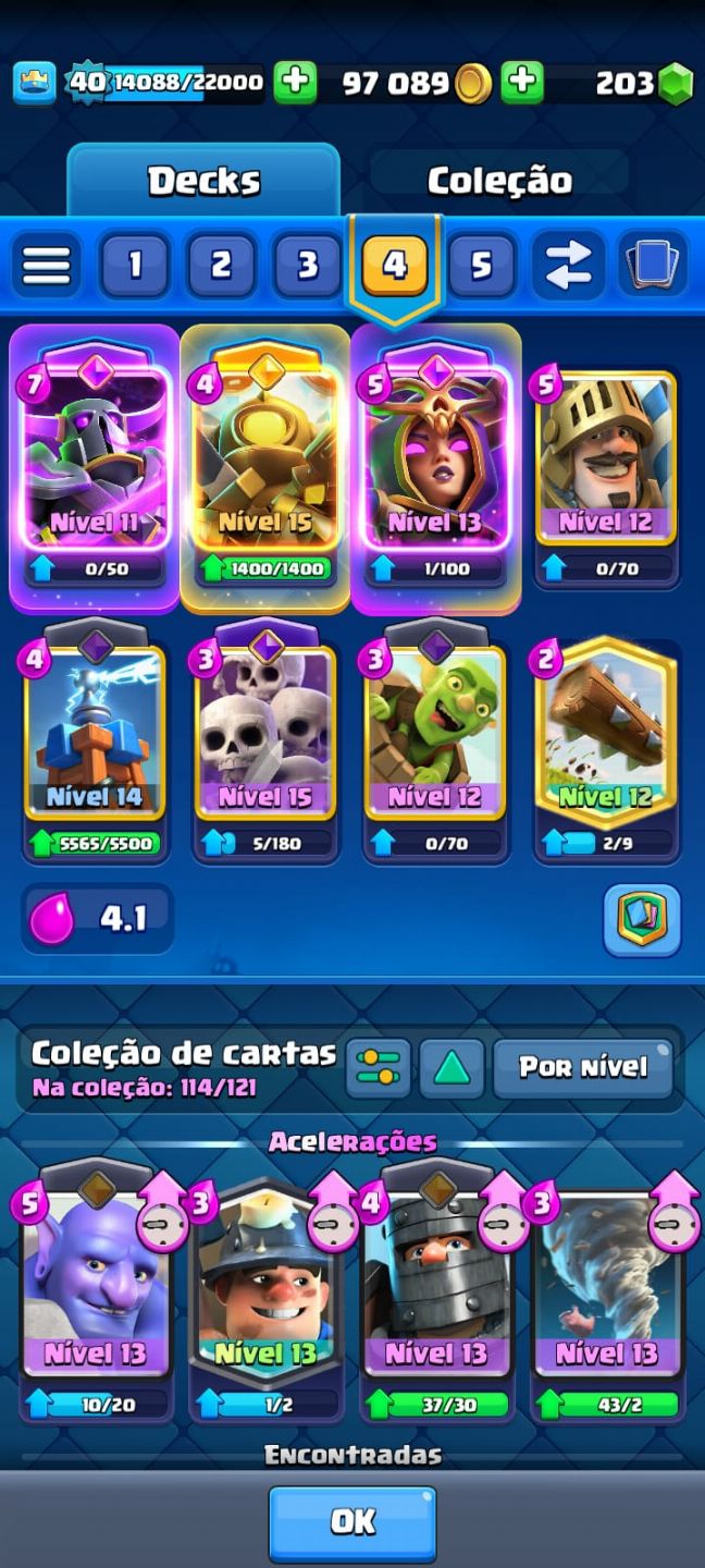 Conta clash royale arena 20.