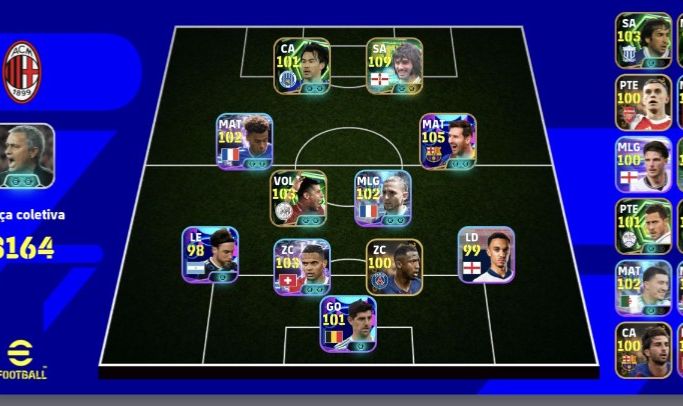 Conta efootbol com best 109 na 4 divisão+ pack do messi
