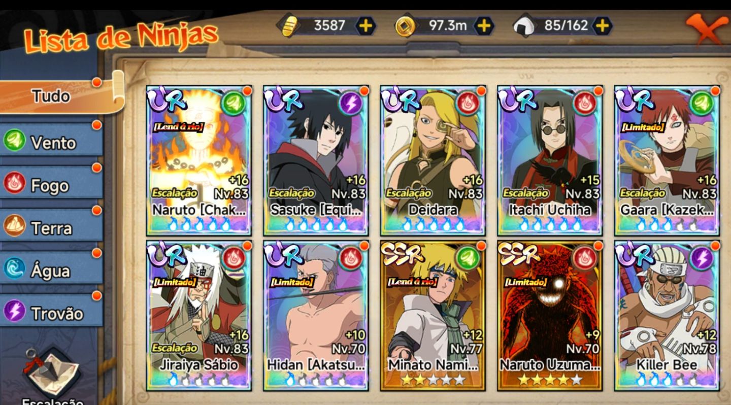 Conta Duelo ninja vontade do fogo