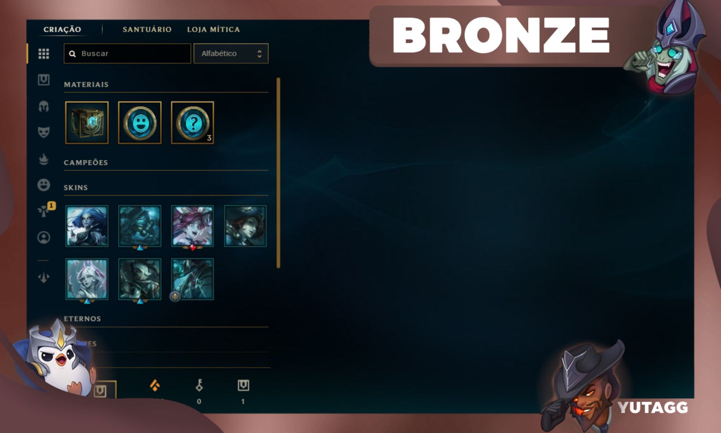 [SMURF MÍTICA] CONTA BRONZE 3 - UPADA A MÃO - JINX GUARDIÃ ESTELAR - 42K DE EA!!
