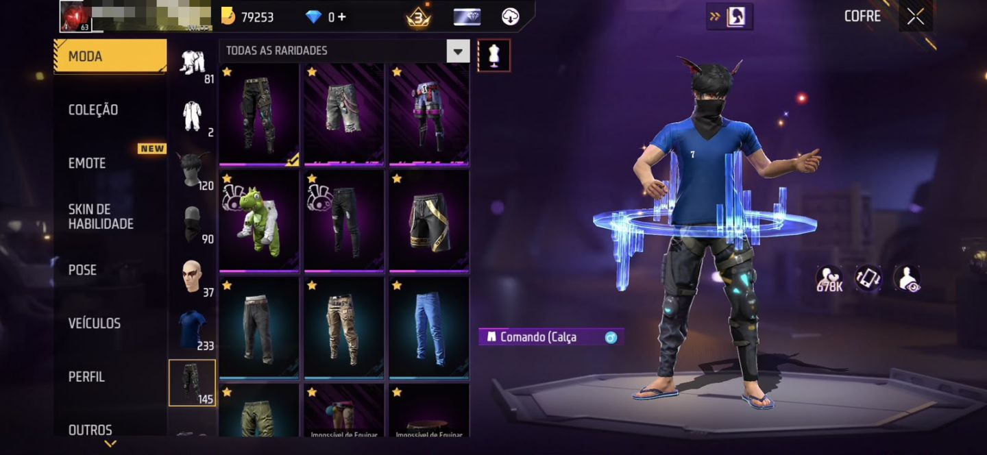 [CONTA RARA] BTS + 233 TORSOS + 145 CALÇAS + ITENS RAROS | FREE FIRE