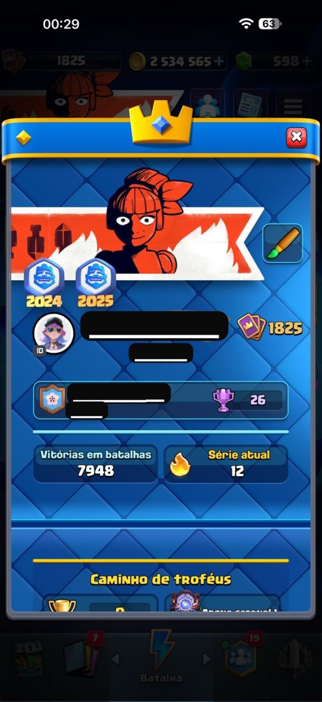 CONTA DE CLASH DE ROYALE DE ALTO NÍVEL À VENDA!