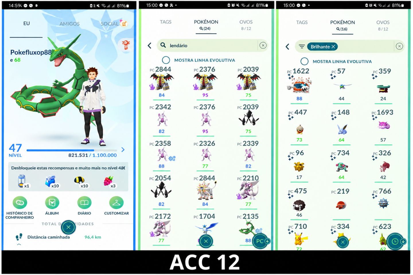 Contas Pokémon GO+Lendários | Pronta Entrega