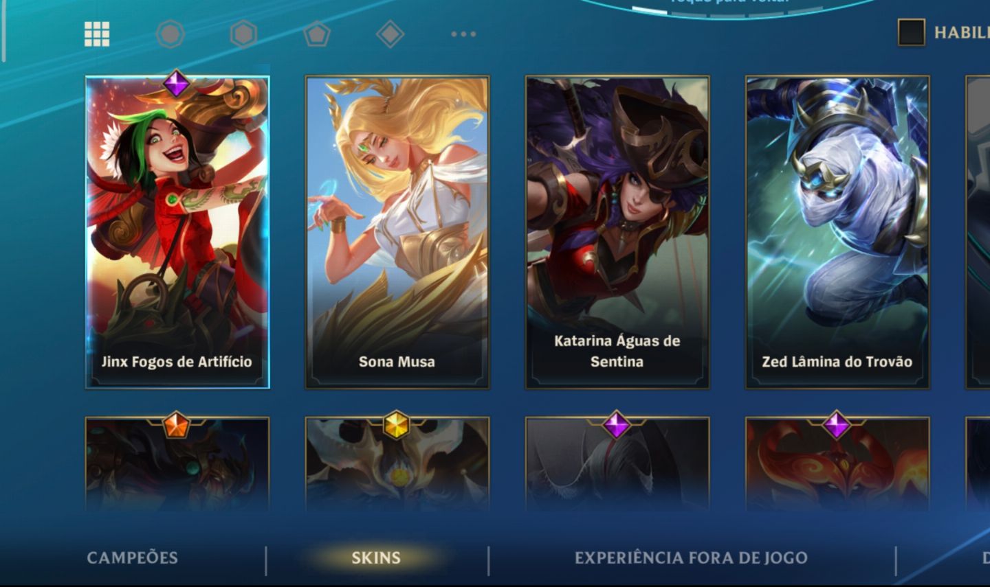 CONTA COM SKINS EXCLUSIVA DA JINX