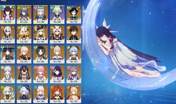 Conta genshin endgame 31 5 estrelas e 19 armas 5 estrelas