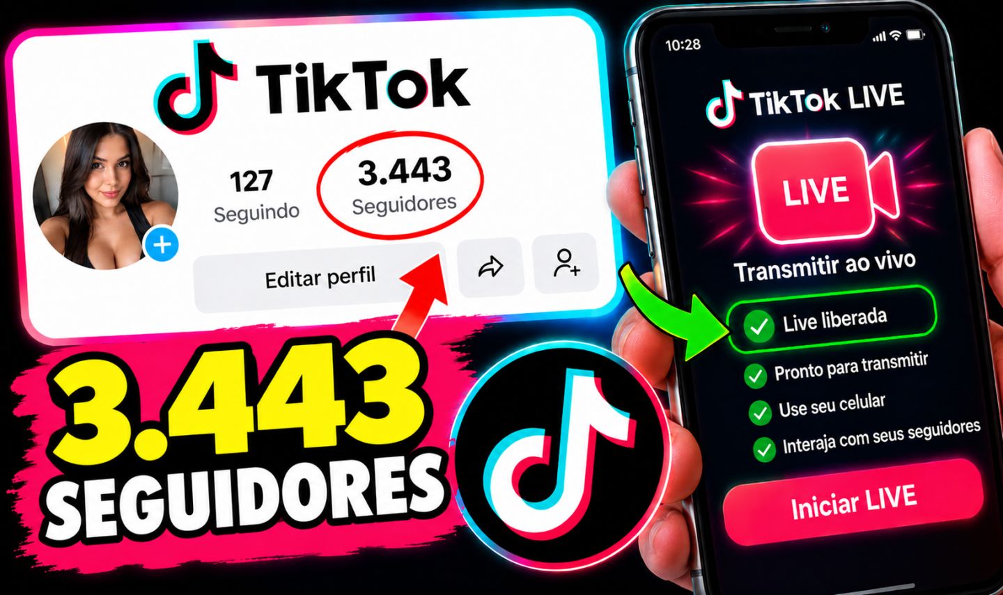 Conta TikTok com 3443 100% real