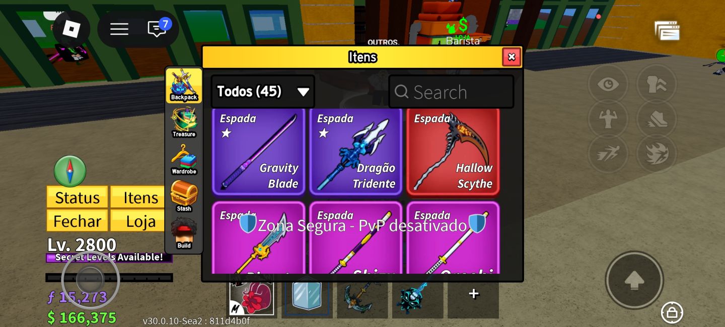 Conta de roblox focada em blox fruit