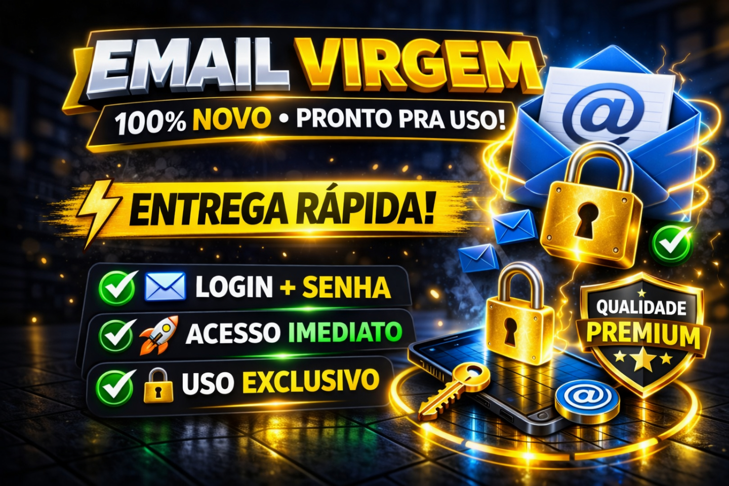 EMAIL VIRGEM (NUNCA USADO) ENTREGA RÁPIDA + ACESSO IMEDIATO