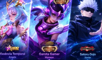 CONTA MOBILE LEGENDS! XAVIER GOJO, WANWAN COLLECTOR, ANGELA STAR, EMBLEMA FULL++