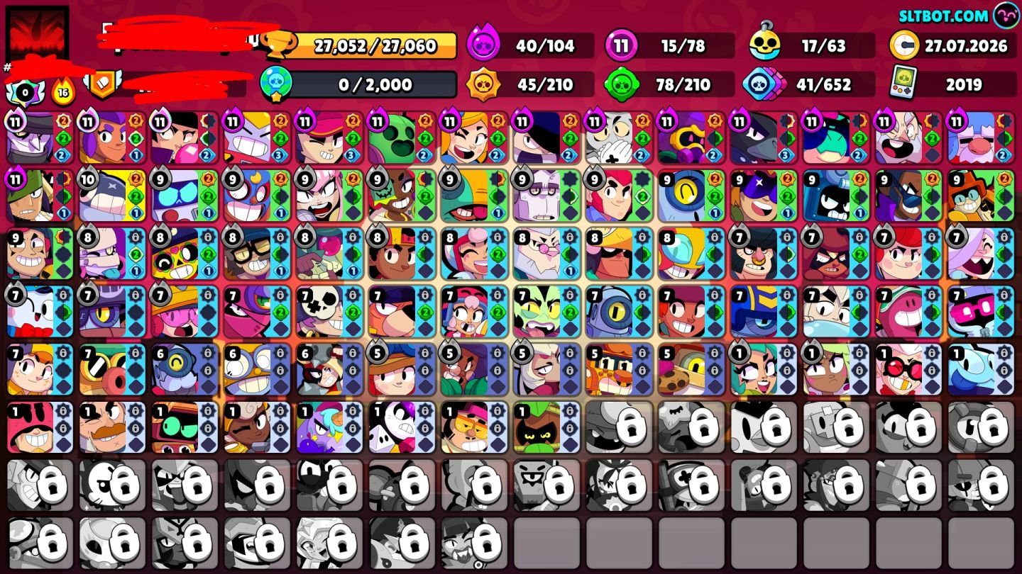 CONTA BRAWL PERFEITA PRA VOCÊ INICIAR, COM 78 BRAWLERS 173 SKINS E 27K DE TROFÉU