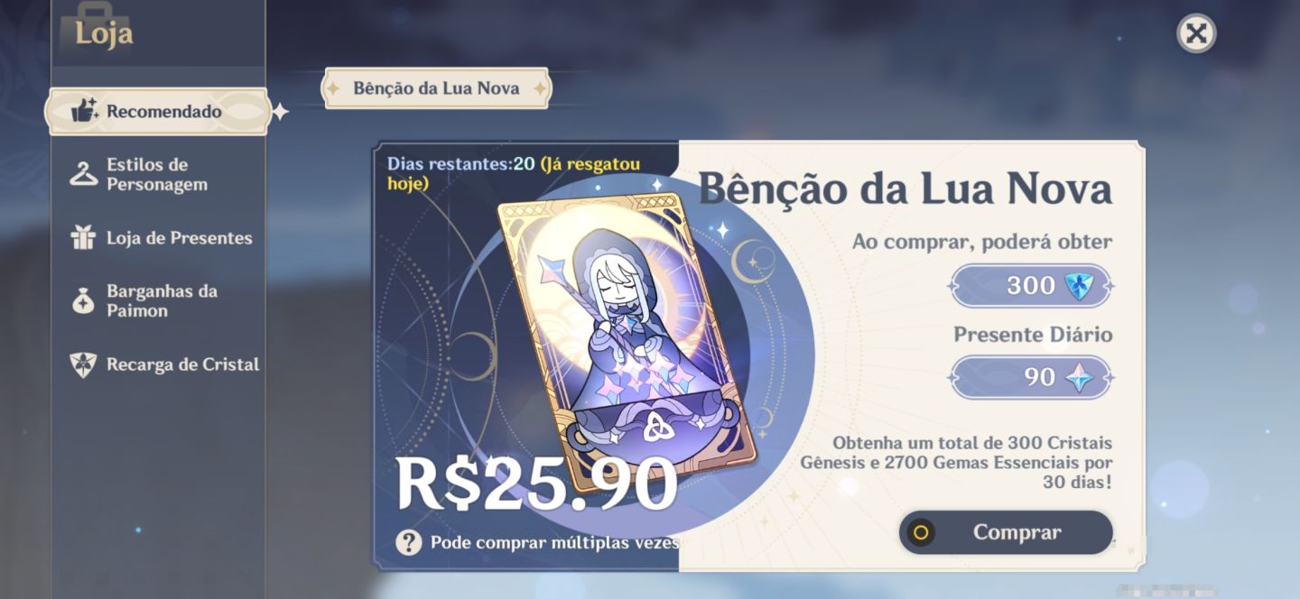 Conta genshin impact com flins!!