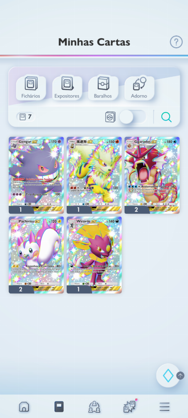 Conta Pokémon TCG - NV 28 com 2 Gyarados Shiny, 1 Gengar Shiny e muito mais !!!