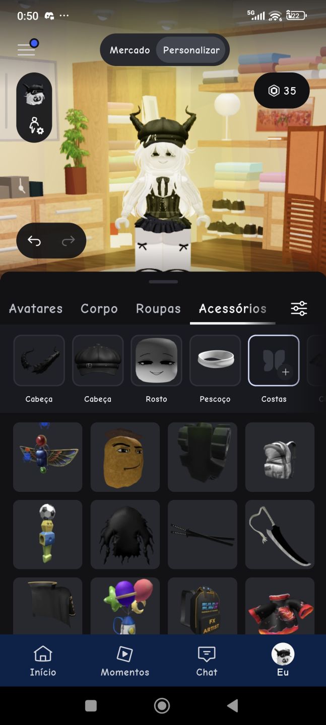 Conta de Roblox com várias skins