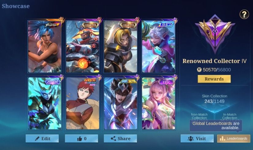 Conta Mobile Legends Lendary | 243 Skins | 133 Heróis | Collector Yi Sun-Shin
