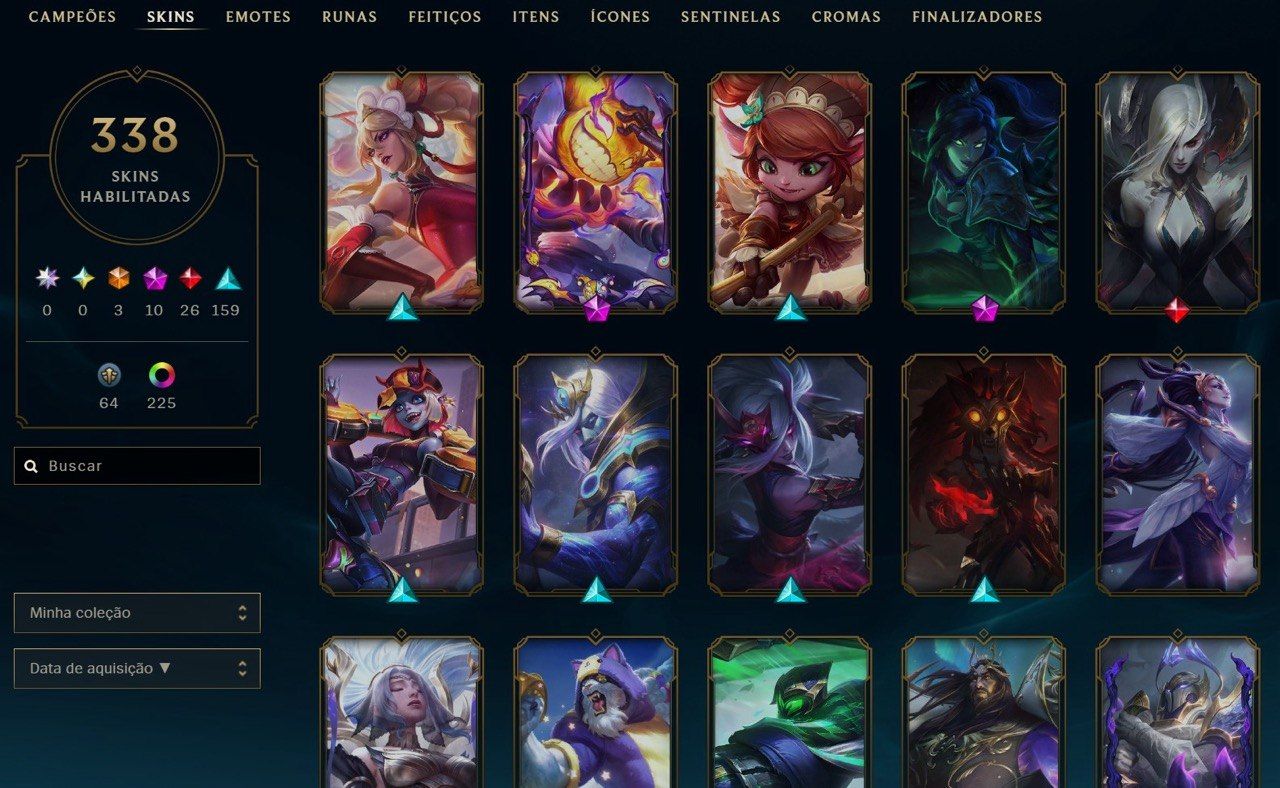 Conta Lvl 564, unico dono, 338 skins (negociável)