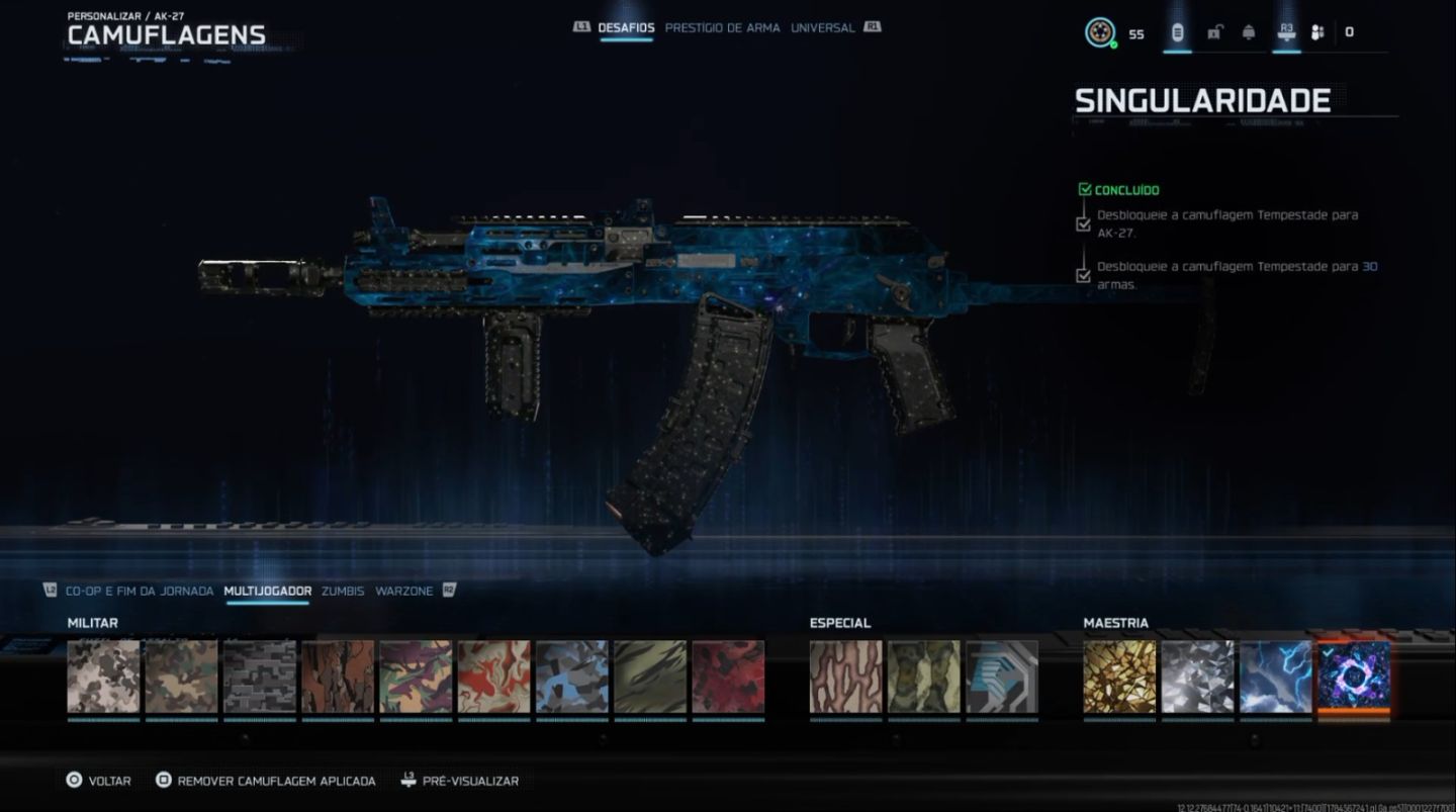 Conta Muito Rara Nuke Warzone + Carmesim + Singularity + Nuke MP
