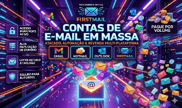 [PROMOÇÃO] 50x CONTAS E-MAILS OUTLOOK/HOTMAIL - GMAIL - FIRSTMAIL