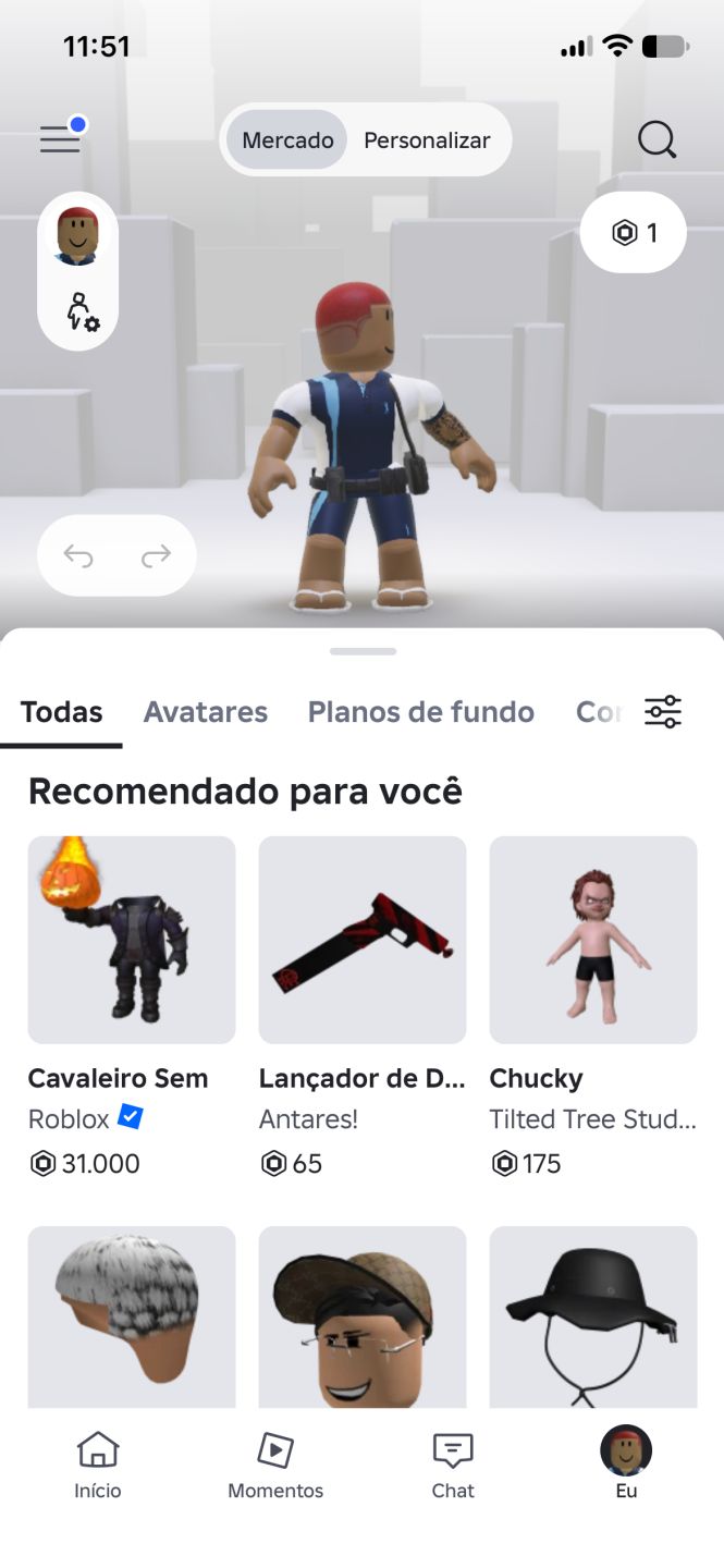 Conta de Roblox skin pra quem está iniciado
