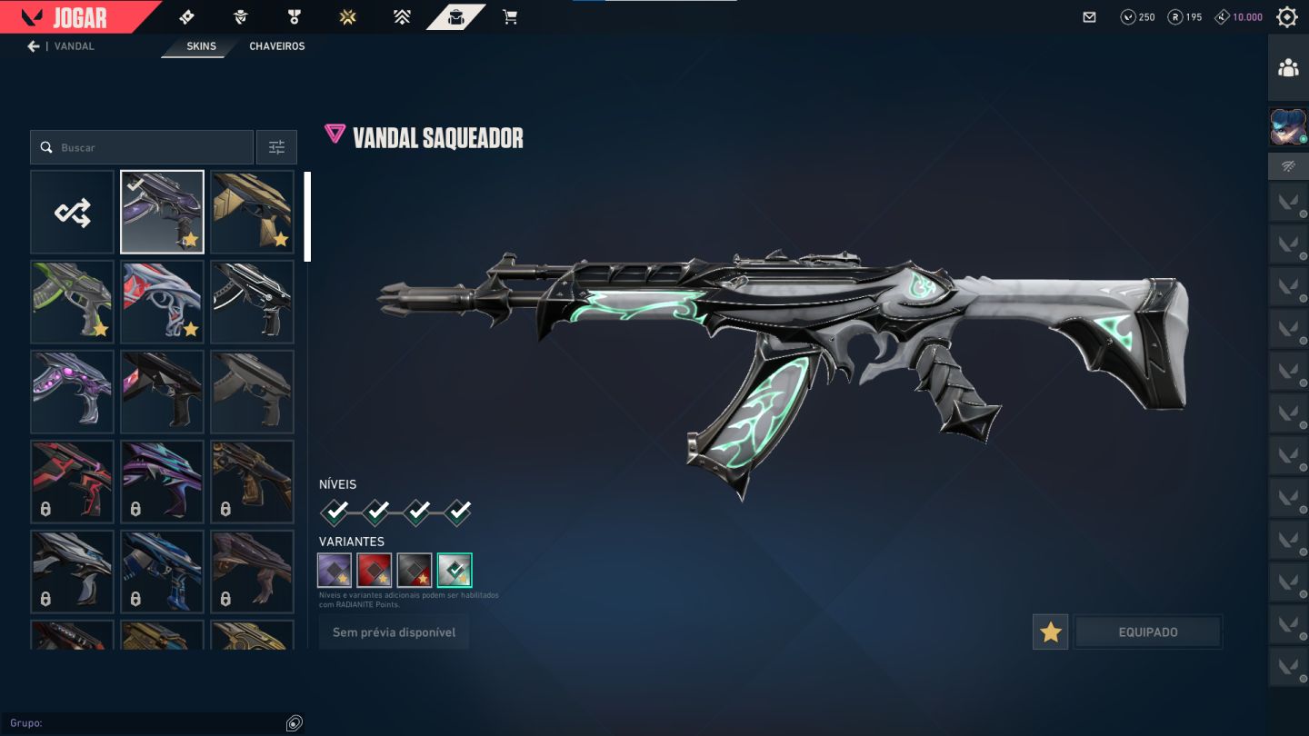 Valorant BR | Lv 193 | 8 Ultra 6 Premium | Vandal Gaia, Saqueador, Araxys e etc.