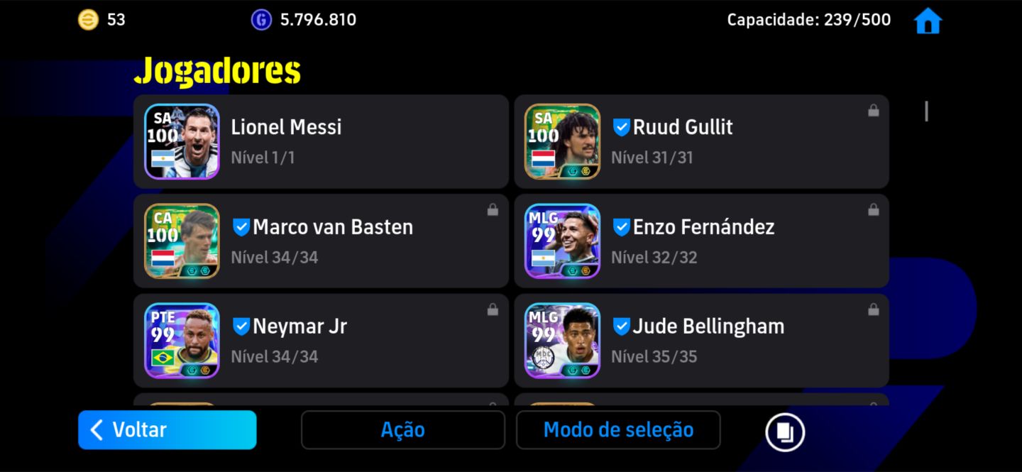 CONTA PRIME EFOOTBALL COM OS MELHORES JOGADORES