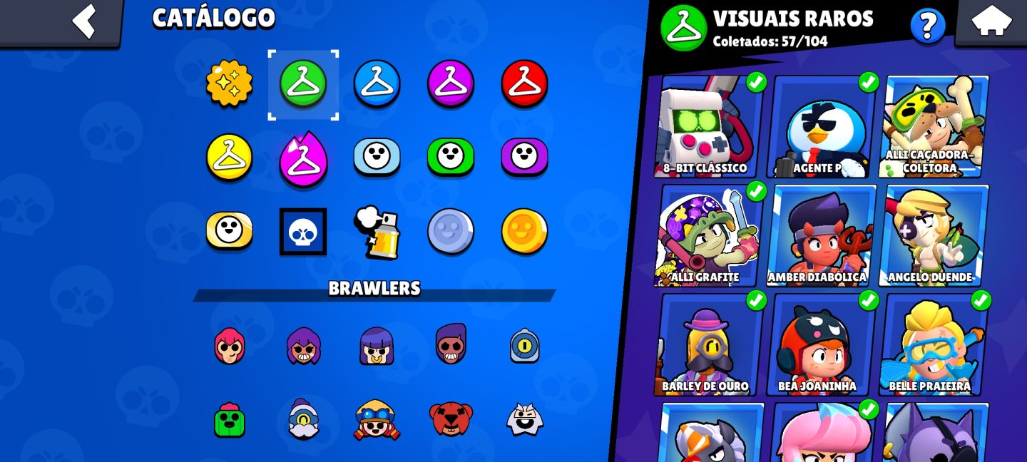 Conta de Brawl Stars com várias coisas