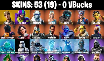 CONTA FORTNITE COM 53 SKINS SOFIA/END ZONE/GLIMBER/CATALYST/STRATUS/ONESIE/VEGA