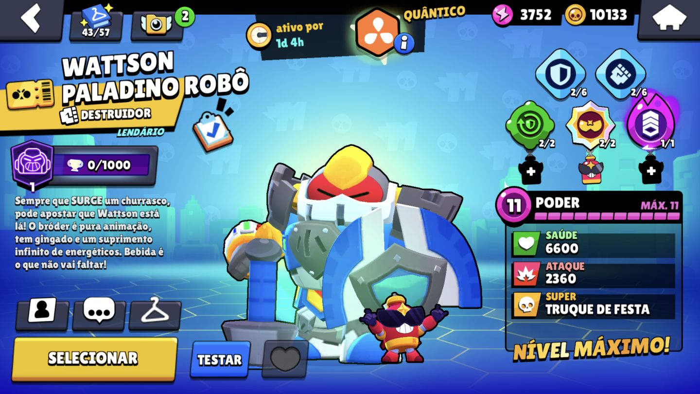 Conta de brawl com skin de shelly estrelar tem o 1,2,3,4 e 5 passe 73k trofeu