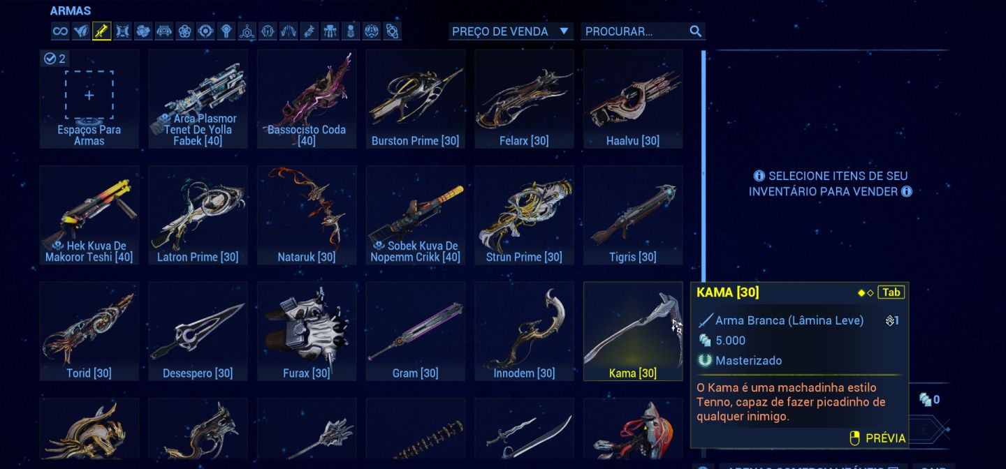 Conta warframe MR19, saldo atual: 570 platinas