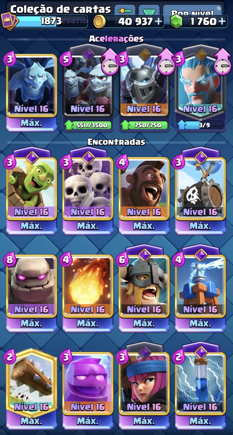 Conta Clash Royale 10 Anos 14k Trofeus (32 Cartas Nv 16, 23 Evos) + CoC 13 etc.