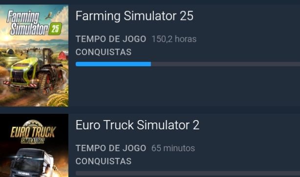 Conta Steam, com FS 25 e ETS2, e mais alguns jogos de valor baixo
