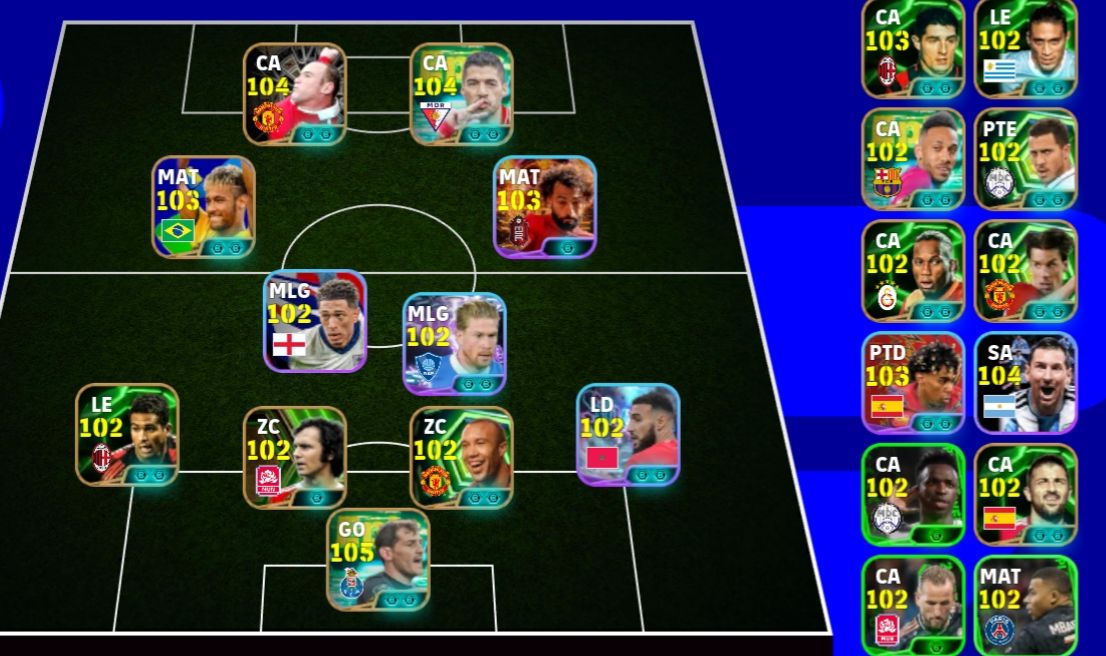 Conta antiga de efootball com salah+mbappe PSG+neymar