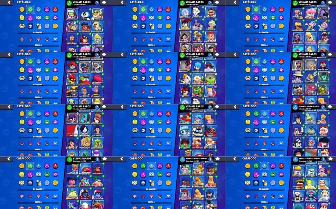 CONTA BRAWL STARS 28K/77 BRAWLERS/114 SKINS/3 PASSES/CONTA ANTIGA