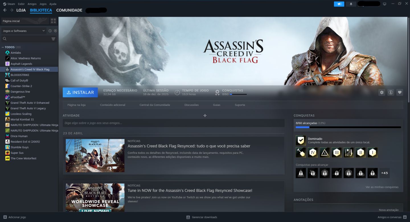 CONTA STEAM TOP | GTA 5 + MORTAL KOMBAT 11 | Assassin's Creed IV Black Flag