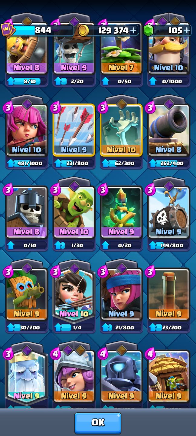 CONTA CLASH ROYALE QUASE FULL