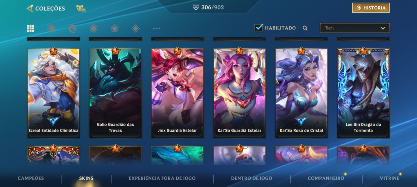 Conta ex monarca +300 Skins incluindo Jinx de 1k