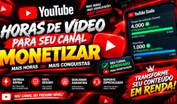 HORAS DE EXIBIÇÃO PARA YOUTUBE | PLANOS DE 100H A 500H