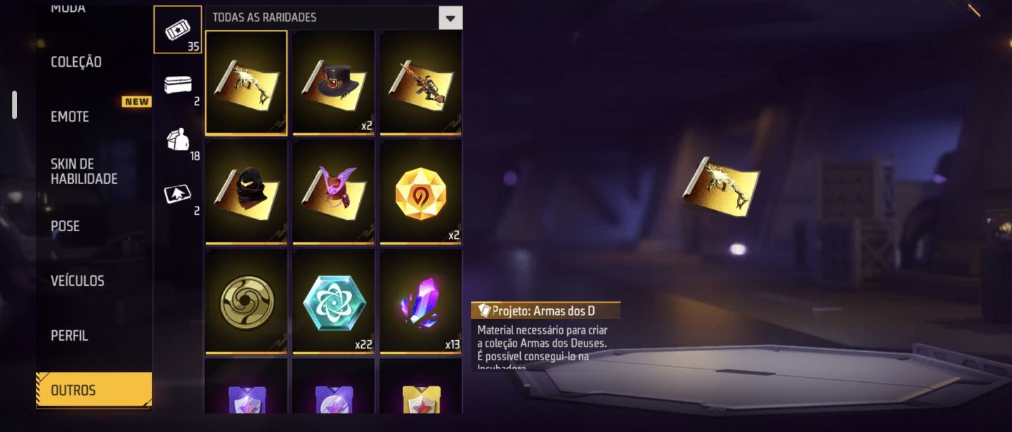 CONTA FREE FIRE CALÇA ANGELICAL AZUL
